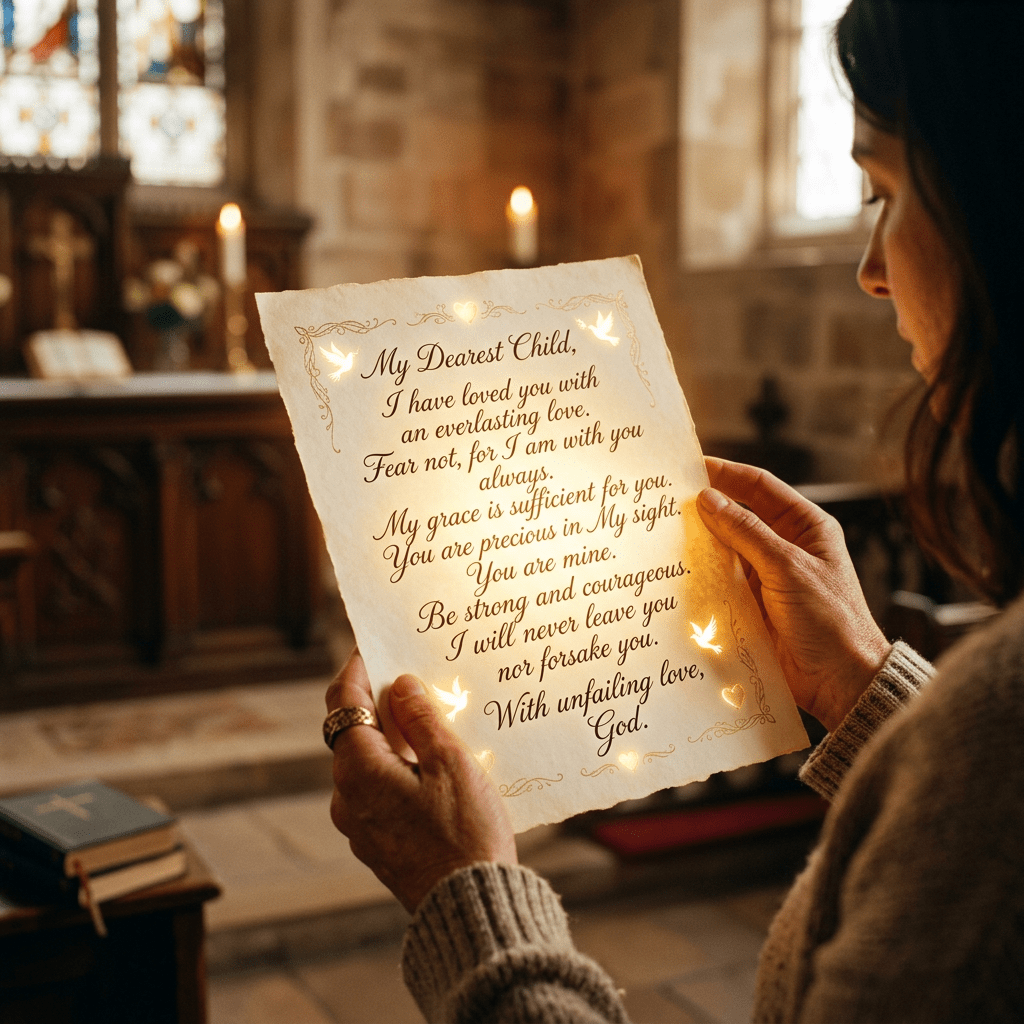 Beautiful love letter from God glowing light